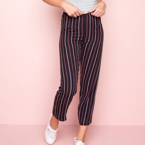 brandy melville red striped pants - Picture 1 of 2